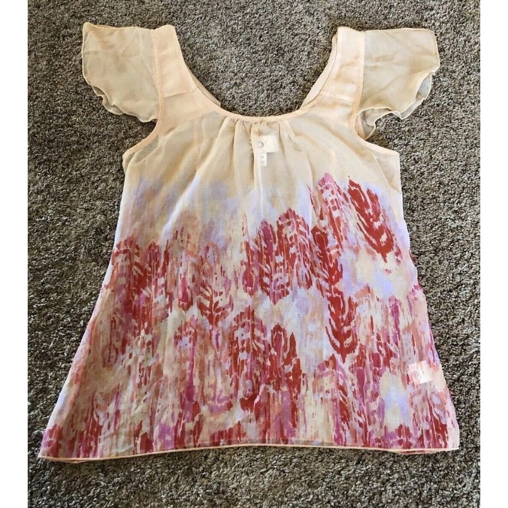 SO Causal Top/Blouse ~ Size Medium ~ Peach - Shear - Keyhole Back